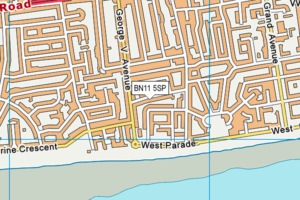 BN11 5SP map - OS VectorMap District (Ordnance Survey)