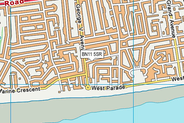 BN11 5SR map - OS VectorMap District (Ordnance Survey)