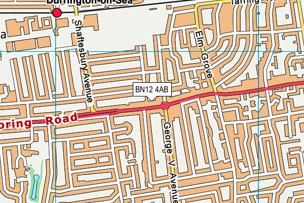 BN12 4AB map - OS VectorMap District (Ordnance Survey)