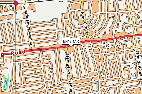 BN12 4AR map - OS VectorMap District (Ordnance Survey)