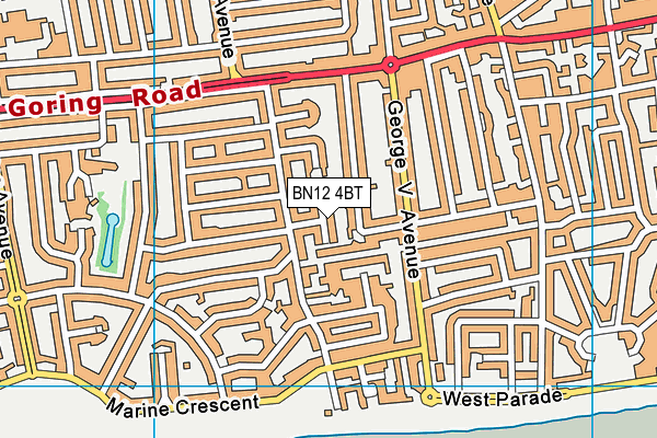 BN12 4BT map - OS VectorMap District (Ordnance Survey)