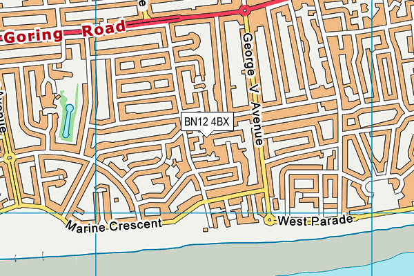 BN12 4BX map - OS VectorMap District (Ordnance Survey)