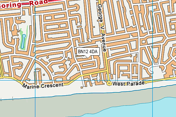 BN12 4DA map - OS VectorMap District (Ordnance Survey)