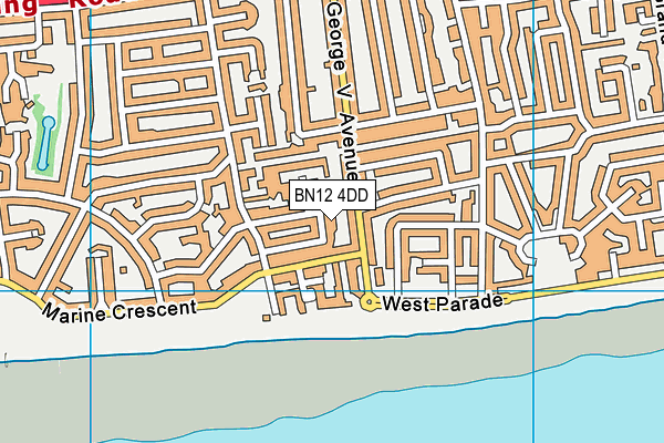 BN12 4DD map - OS VectorMap District (Ordnance Survey)