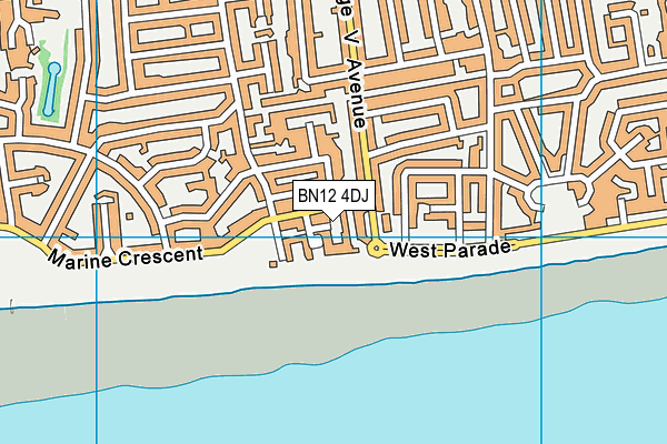 BN12 4DJ map - OS VectorMap District (Ordnance Survey)
