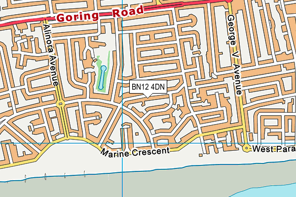 BN12 4DN map - OS VectorMap District (Ordnance Survey)