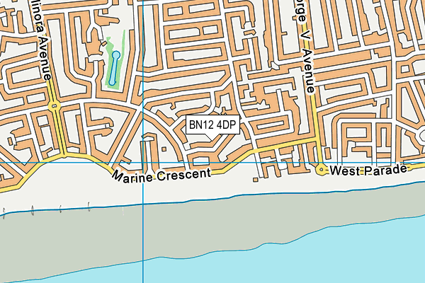 BN12 4DP map - OS VectorMap District (Ordnance Survey)