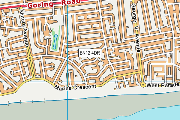 BN12 4DR map - OS VectorMap District (Ordnance Survey)