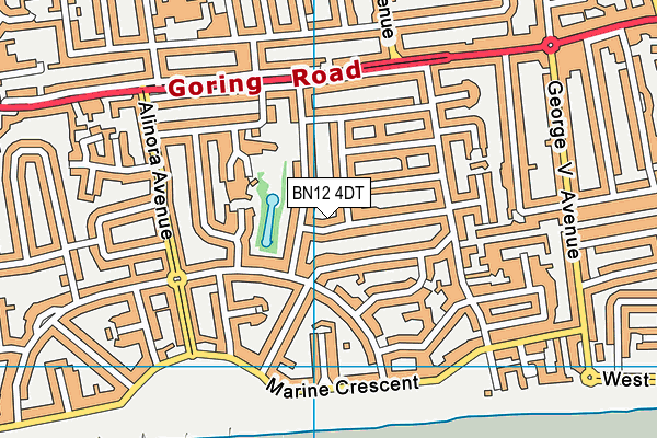 BN12 4DT map - OS VectorMap District (Ordnance Survey)