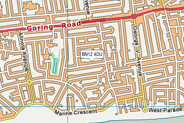 BN12 4DU map - OS VectorMap District (Ordnance Survey)