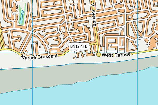 BN12 4FB map - OS VectorMap District (Ordnance Survey)