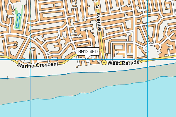 BN12 4FD map - OS VectorMap District (Ordnance Survey)