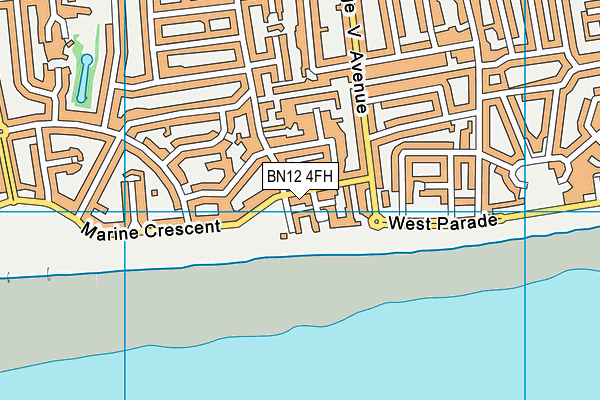 BN12 4FH map - OS VectorMap District (Ordnance Survey)