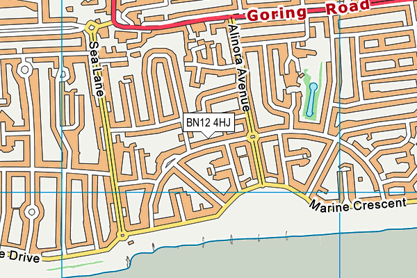 BN12 4HJ map - OS VectorMap District (Ordnance Survey)