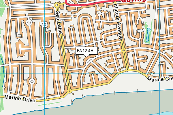 BN12 4HL map - OS VectorMap District (Ordnance Survey)