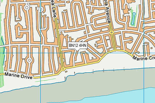 BN12 4HN map - OS VectorMap District (Ordnance Survey)