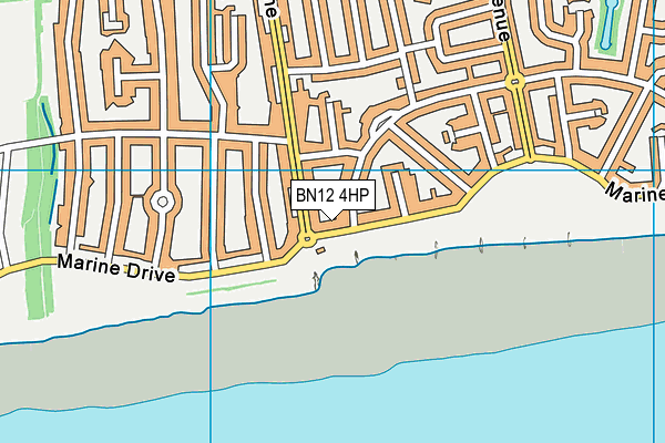BN12 4HP map - OS VectorMap District (Ordnance Survey)