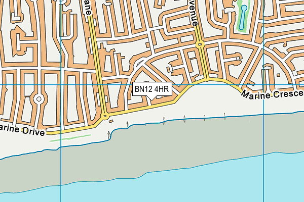 BN12 4HR map - OS VectorMap District (Ordnance Survey)