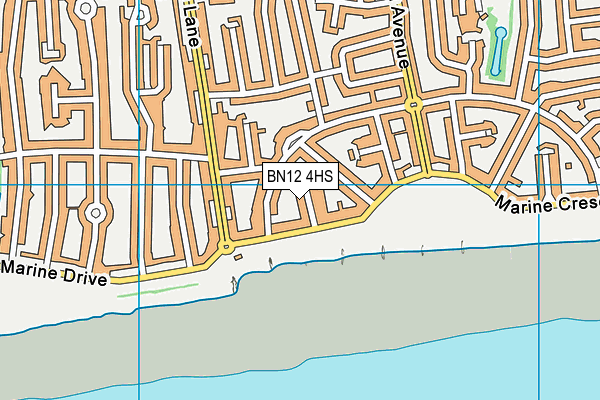 BN12 4HS map - OS VectorMap District (Ordnance Survey)