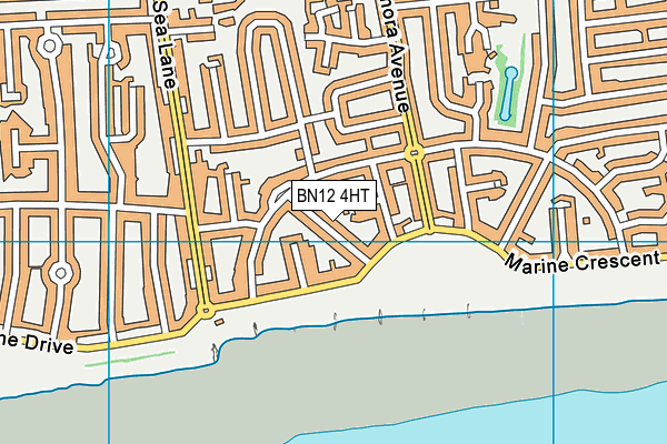 BN12 4HT map - OS VectorMap District (Ordnance Survey)
