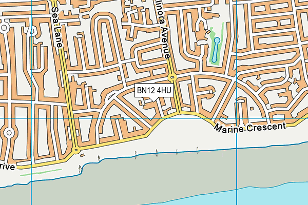 BN12 4HU map - OS VectorMap District (Ordnance Survey)