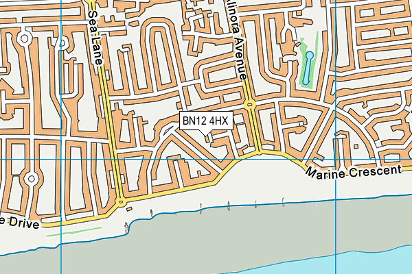BN12 4HX map - OS VectorMap District (Ordnance Survey)