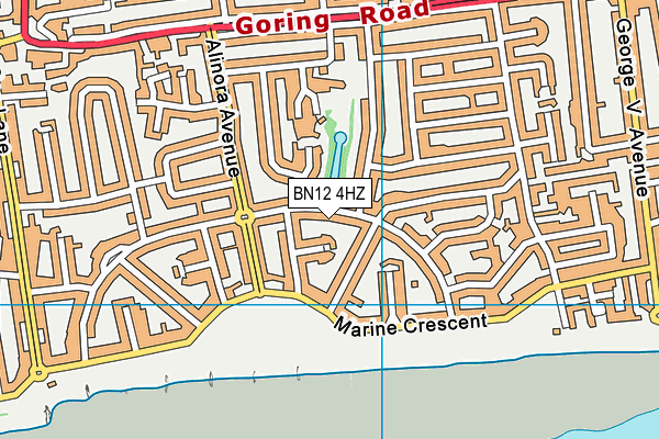 BN12 4HZ map - OS VectorMap District (Ordnance Survey)