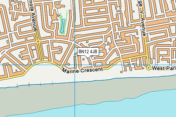 BN12 4JB map - OS VectorMap District (Ordnance Survey)