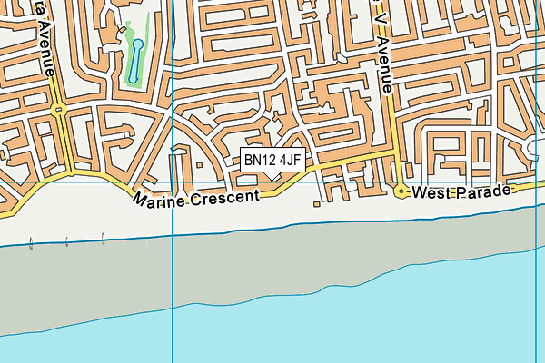 BN12 4JF map - OS VectorMap District (Ordnance Survey)