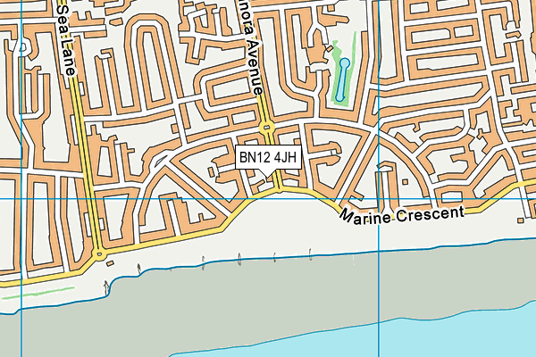 BN12 4JH map - OS VectorMap District (Ordnance Survey)