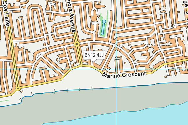 BN12 4JJ map - OS VectorMap District (Ordnance Survey)