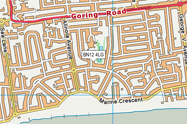 BN12 4LG map - OS VectorMap District (Ordnance Survey)