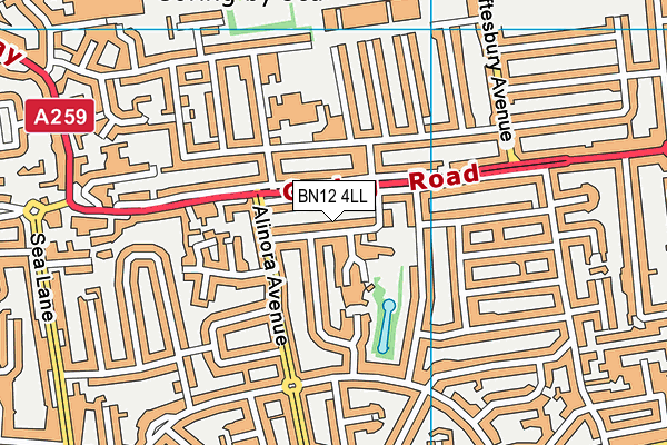 BN12 4LL map - OS VectorMap District (Ordnance Survey)