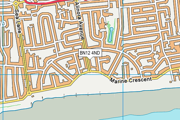 BN12 4ND map - OS VectorMap District (Ordnance Survey)