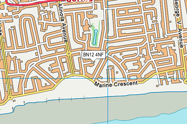 BN12 4NF map - OS VectorMap District (Ordnance Survey)