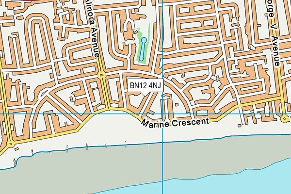 BN12 4NJ map - OS VectorMap District (Ordnance Survey)