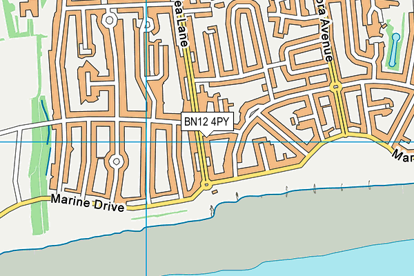 BN12 4PY map - OS VectorMap District (Ordnance Survey)