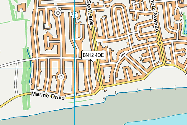 BN12 4QE map - OS VectorMap District (Ordnance Survey)