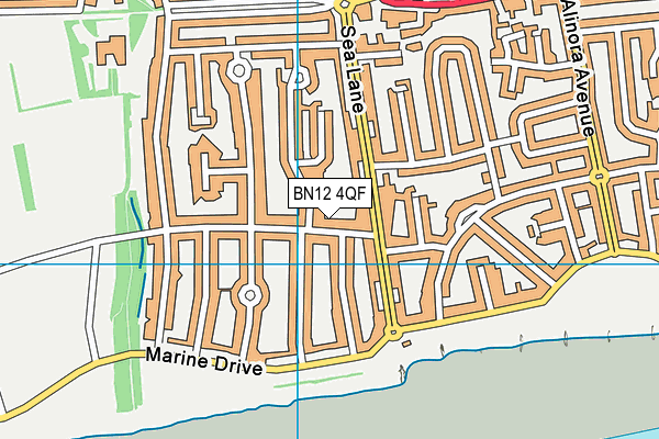 BN12 4QF map - OS VectorMap District (Ordnance Survey)