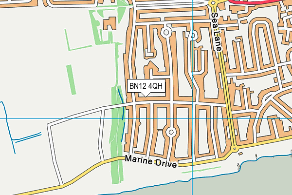 BN12 4QH map - OS VectorMap District (Ordnance Survey)