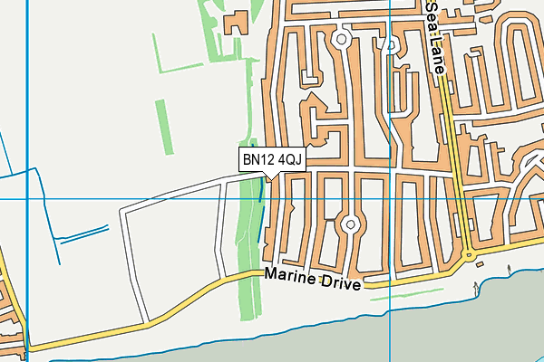 BN12 4QJ map - OS VectorMap District (Ordnance Survey)