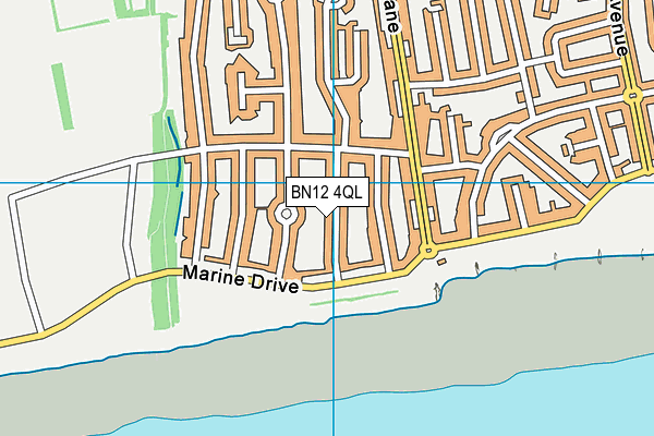 BN12 4QL map - OS VectorMap District (Ordnance Survey)