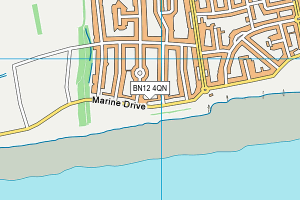 BN12 4QN map - OS VectorMap District (Ordnance Survey)