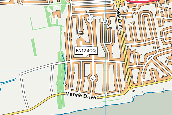 BN12 4QQ map - OS VectorMap District (Ordnance Survey)