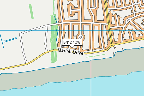 BN12 4QW map - OS VectorMap District (Ordnance Survey)