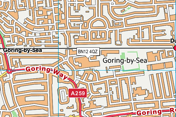 BN12 4QZ map - OS VectorMap District (Ordnance Survey)