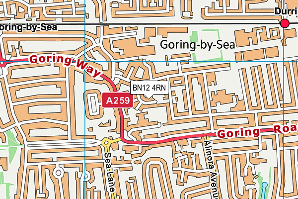 Goring-By-Sea CofE (Aided) Primary School map (BN12 4RN) - OS VectorMap District (Ordnance Survey)