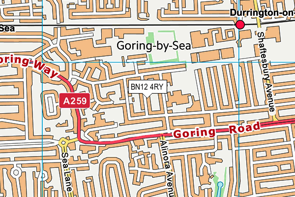 BN12 4RY map - OS VectorMap District (Ordnance Survey)