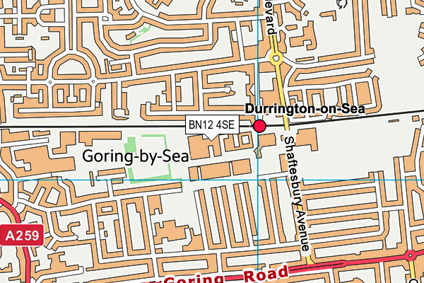 BN12 4SE map - OS VectorMap District (Ordnance Survey)