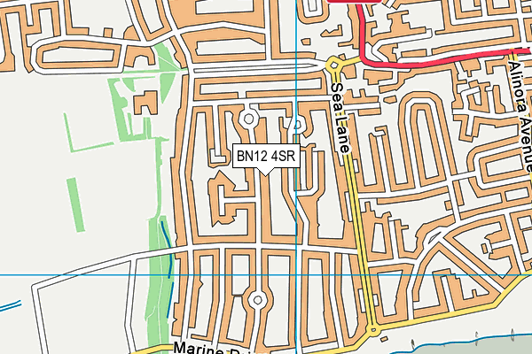 BN12 4SR map - OS VectorMap District (Ordnance Survey)